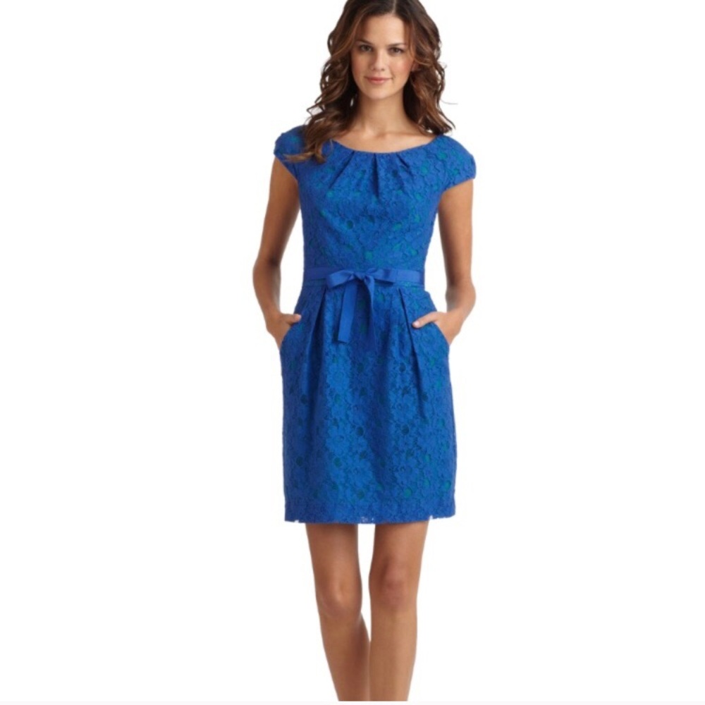 BCBG Rory Lace Cap Sleeve Dress